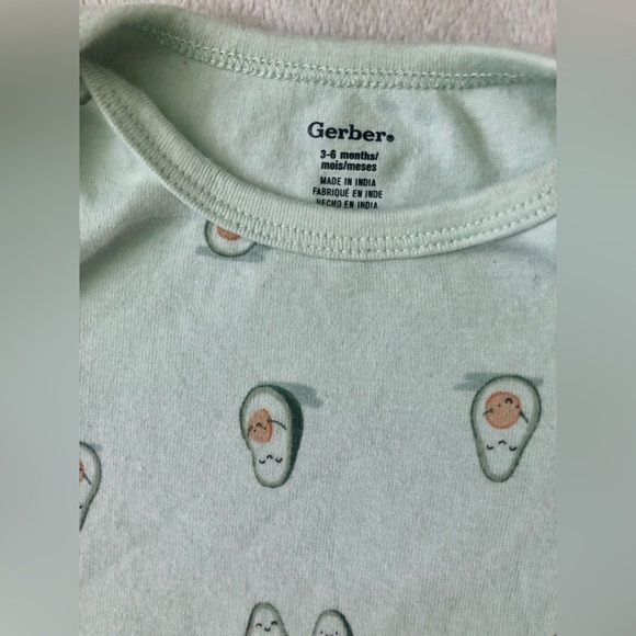 • 3 pieces avocado PJ matching set • Gerber• Baby clothing• 3-6 months old - Picture 3 of 4